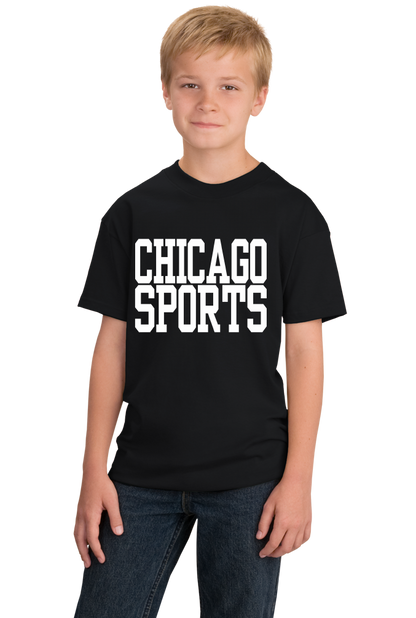 Youth Black Chicago Sports - Generic Funny Sports Fan T-shirt