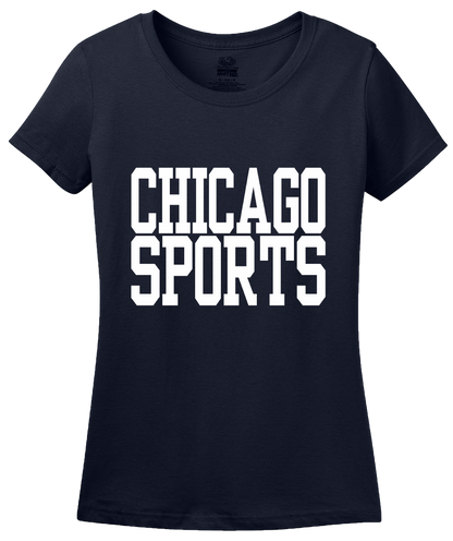 Ladies Navy Chicago Sports - Generic Funny Sports Fan T-shirt