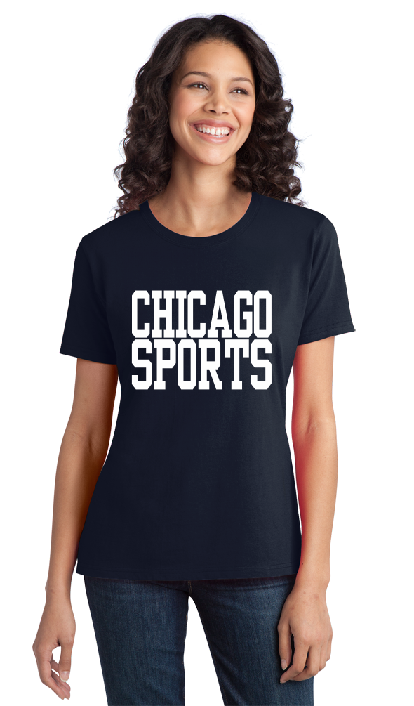 Ladies Navy Chicago Sports - Generic Funny Sports Fan T-shirt