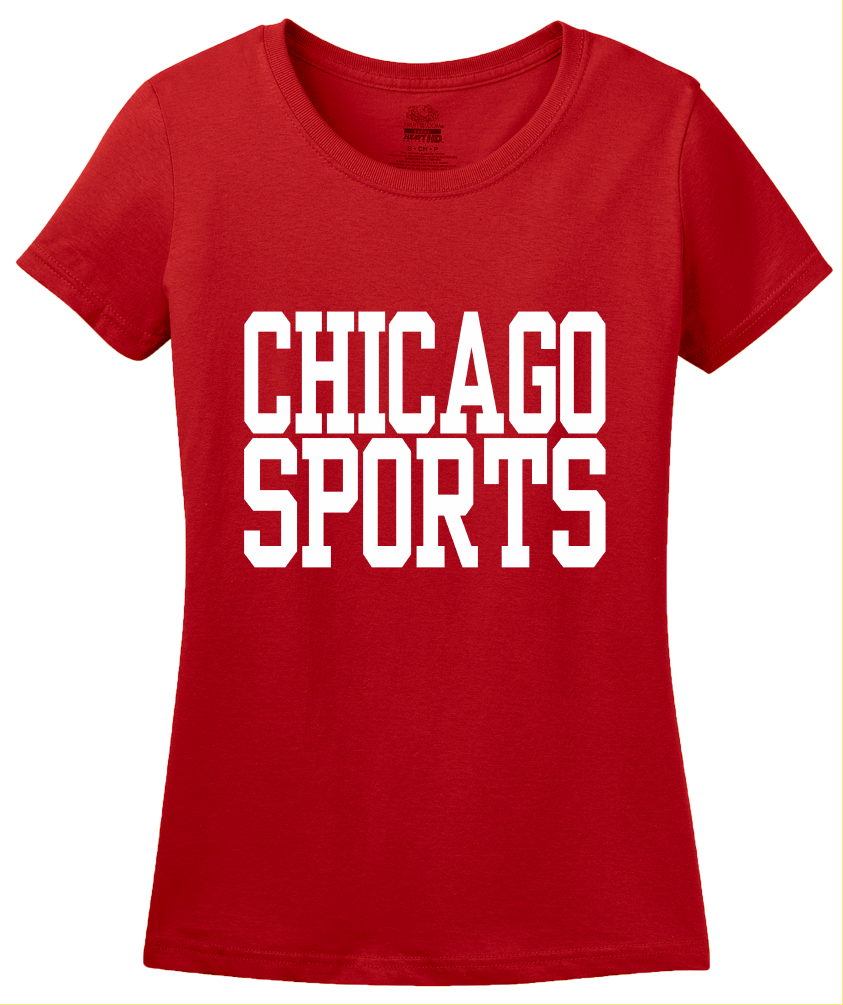 Ladies Red Chicago Sports - Generic Funny Sports Fan T-shirt
