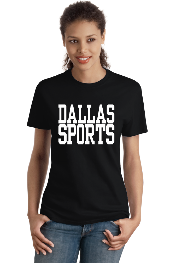 Ladies Black Dallas Sports - Generic Funny Sports Fan T-shirt