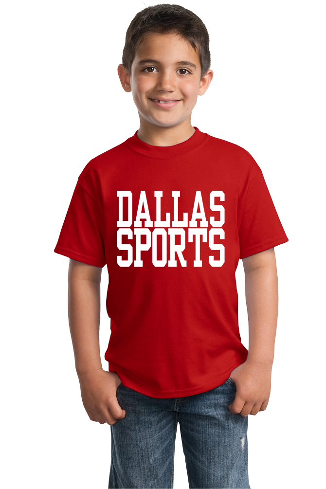 Youth Red Dallas Sports - Generic Funny Sports Fan T-shirt