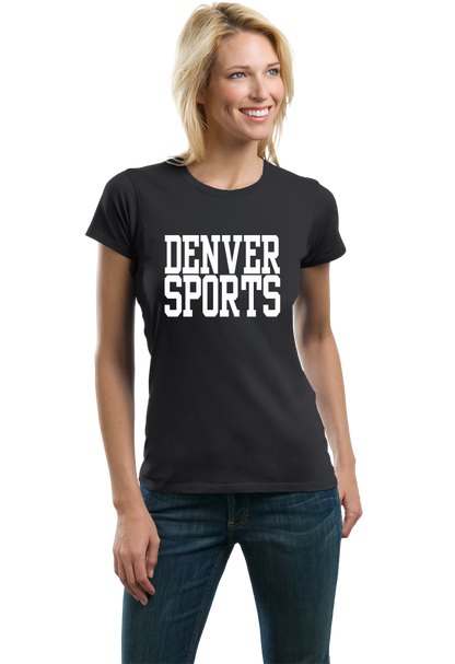 Ladies Black Denver Sports - Generic Funny Sports Fan T-shirt
