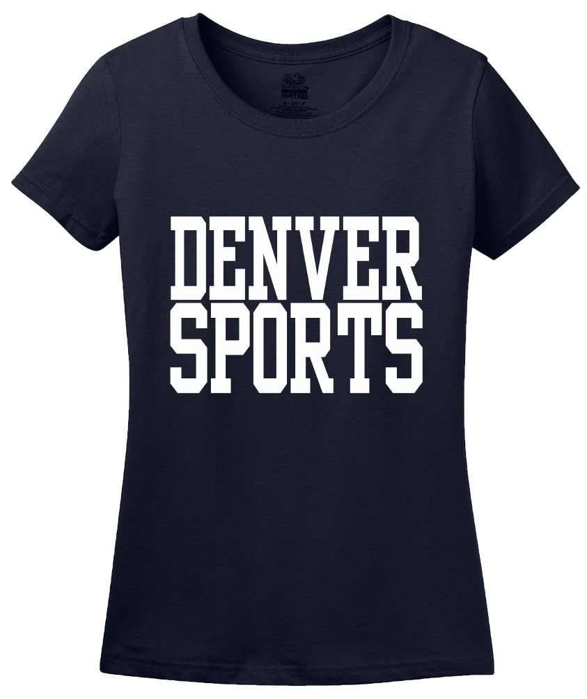 Ladies Navy Denver Sports - Generic Funny Sports Fan T-shirt