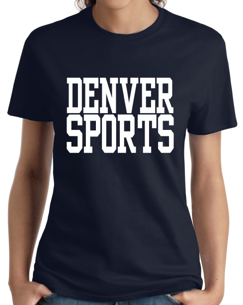 Ladies Navy Denver Sports - Generic Funny Sports Fan T-shirt