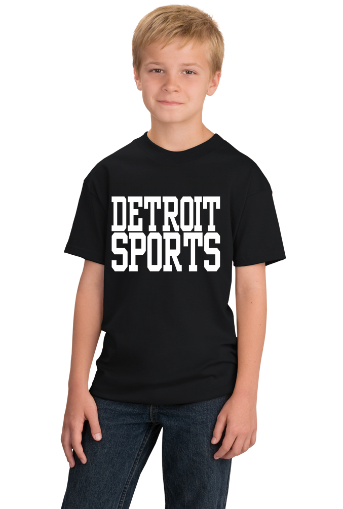 Youth Black Detroit Sports - Generic Funny Sports Fan T-shirt