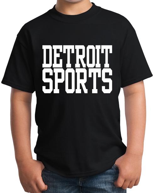 Youth Black Detroit Sports - Generic Funny Sports Fan T-shirt