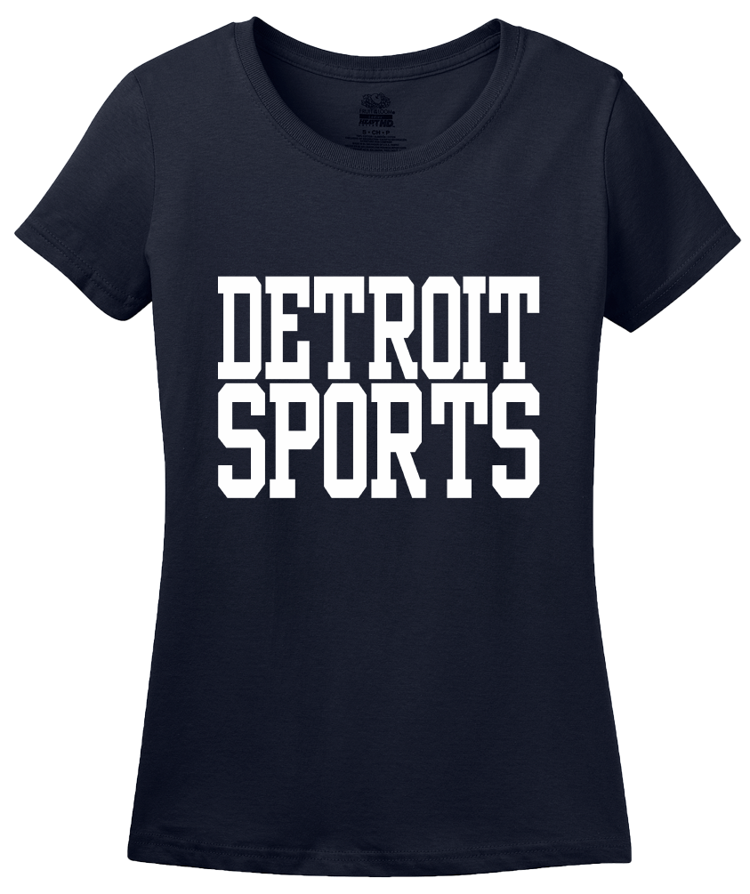 Ladies Navy Detroit Sports - Generic Funny Sports Fan T-shirt