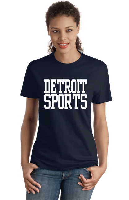 Ladies Navy Detroit Sports - Generic Funny Sports Fan T-shirt