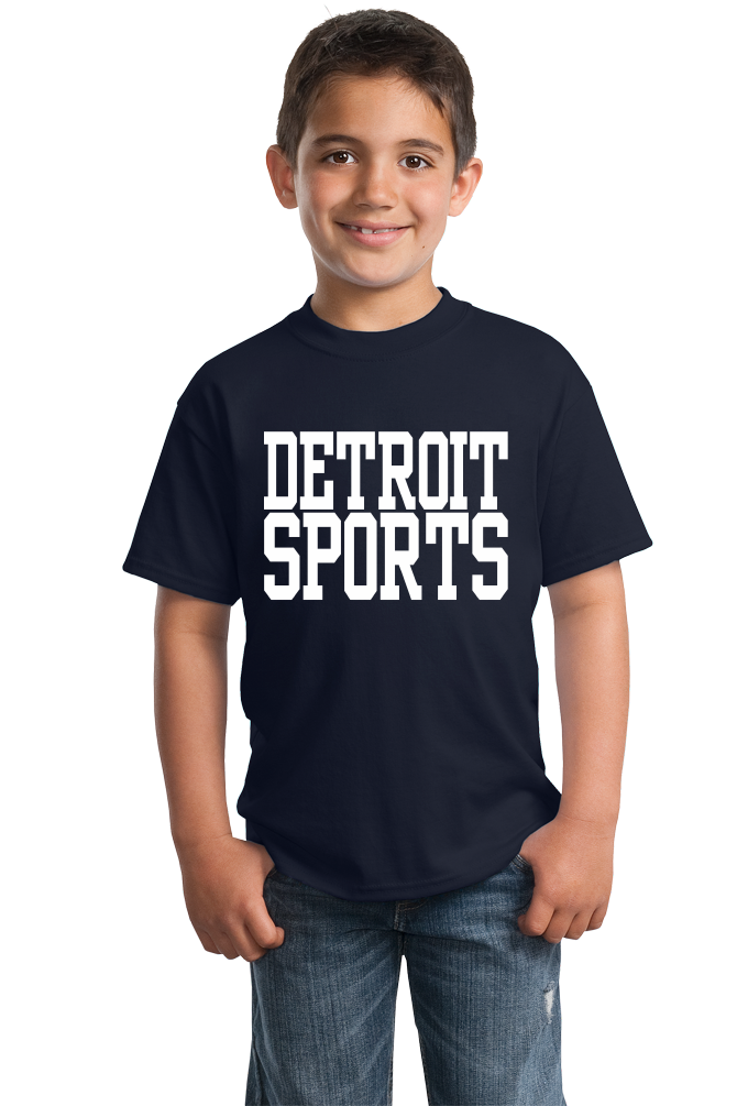 Youth Navy Detroit Sports - Generic Funny Sports Fan T-shirt
