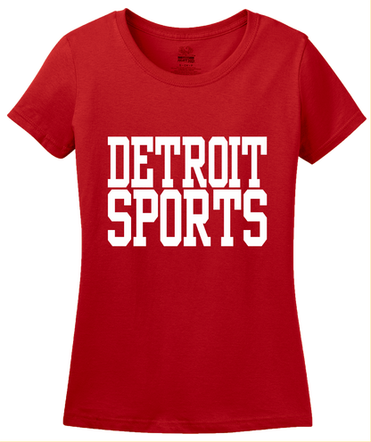 Ladies Red Detroit Sports - Generic Funny Sports Fan T-shirt