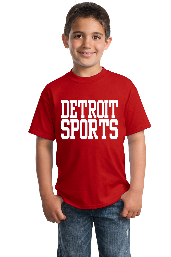 Youth Red Detroit Sports - Generic Funny Sports Fan T-shirt