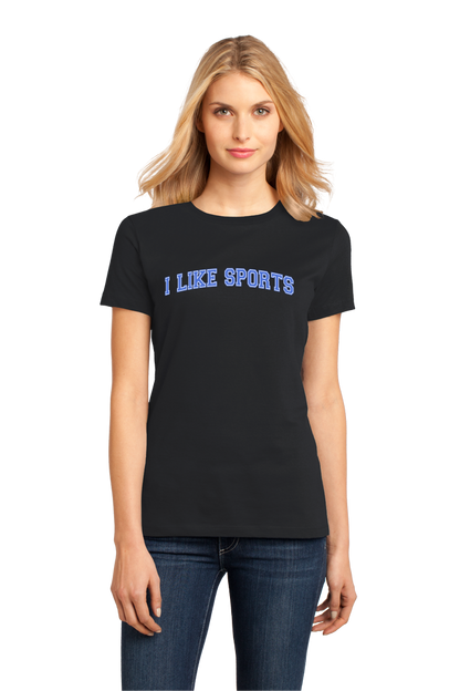 Ladies Black I Like Sports - Local Man Likes Sports Onion Humor Joke Hate T-shirt
