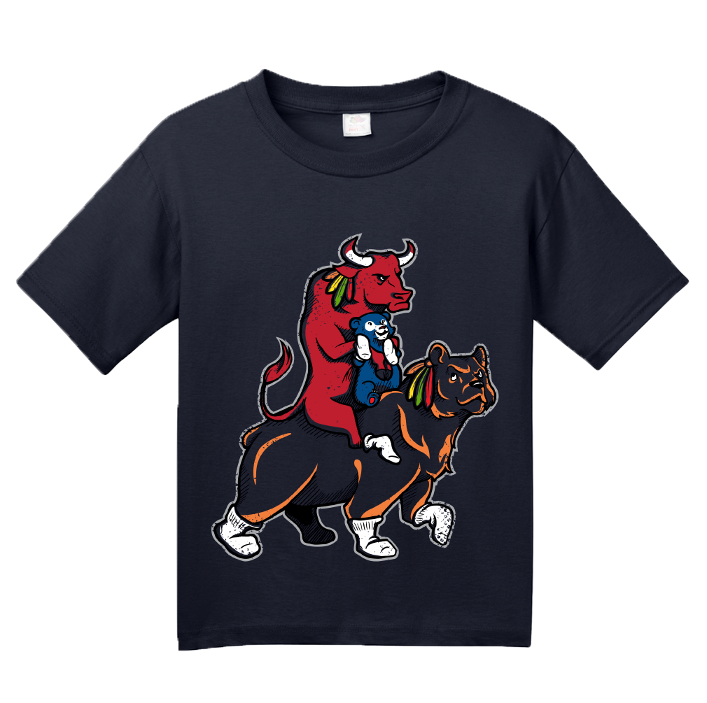 Youth Navy Chicago Sports Fan Mash-Up T-shirt