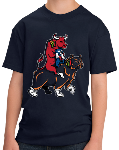 Youth Navy Chicago Sports Fan Mash-Up T-shirt
