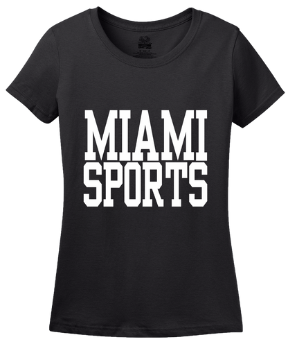 Ladies Black Miami Sports - Generic Funny Sports Fan T-shirt