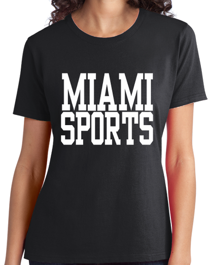 Ladies Black Miami Sports - Generic Funny Sports Fan T-shirt