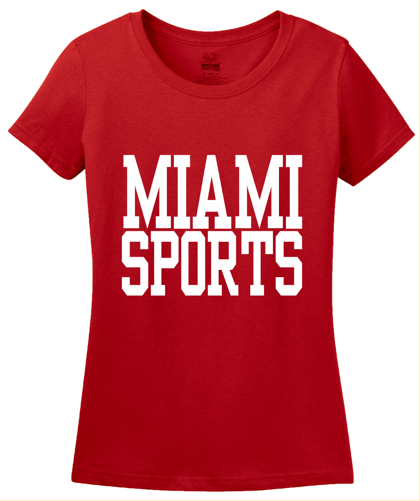 Ladies Red Miami Sports - Generic Funny Sports Fan T-shirt