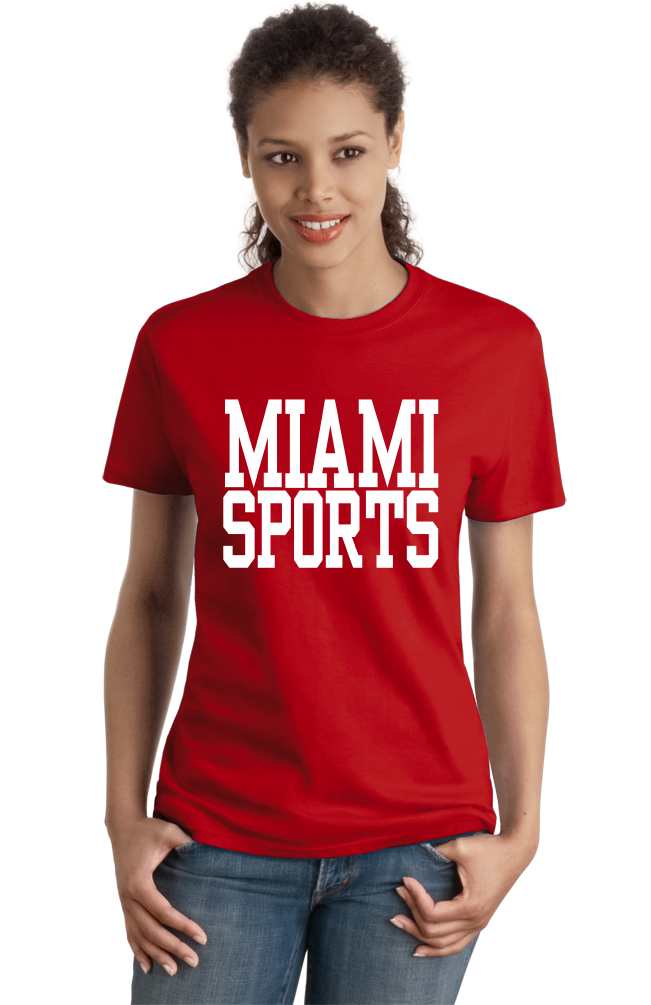Ladies Red Miami Sports - Generic Funny Sports Fan T-shirt