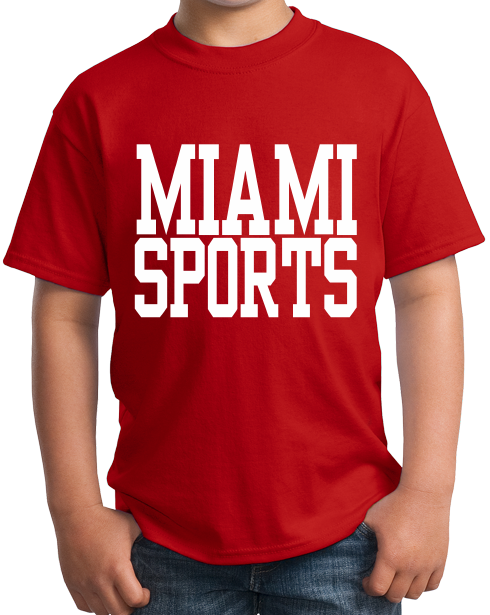 Youth Red Miami Sports - Generic Funny Sports Fan T-shirt