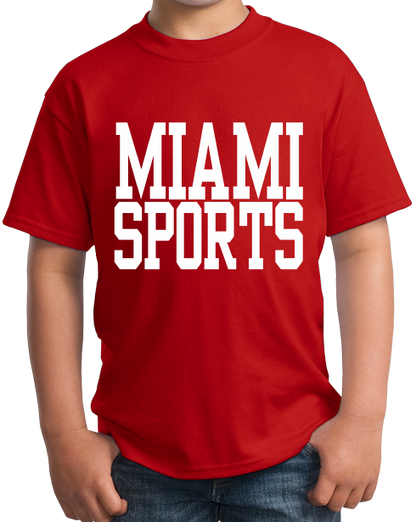 Youth Red Miami Sports - Generic Funny Sports Fan T-shirt