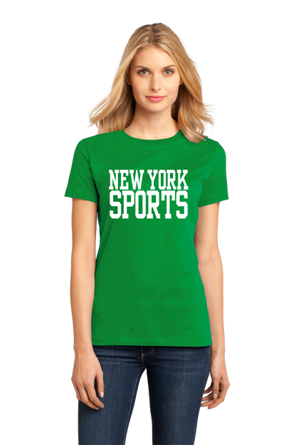 Ladies Green New York Sports - Generic Funny Sports Fan T-shirt