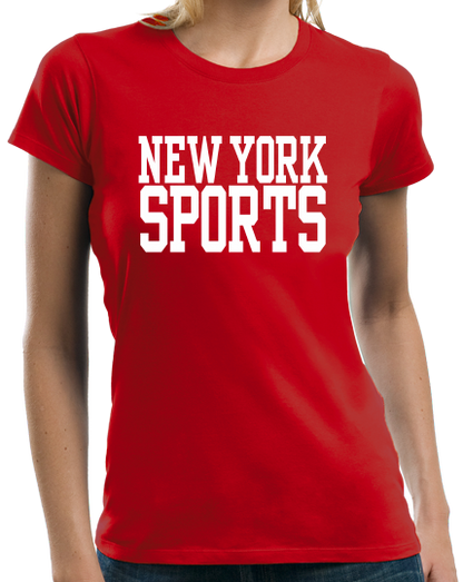 Ladies Red New York Sports - Generic Funny Sports Fan T-shirt