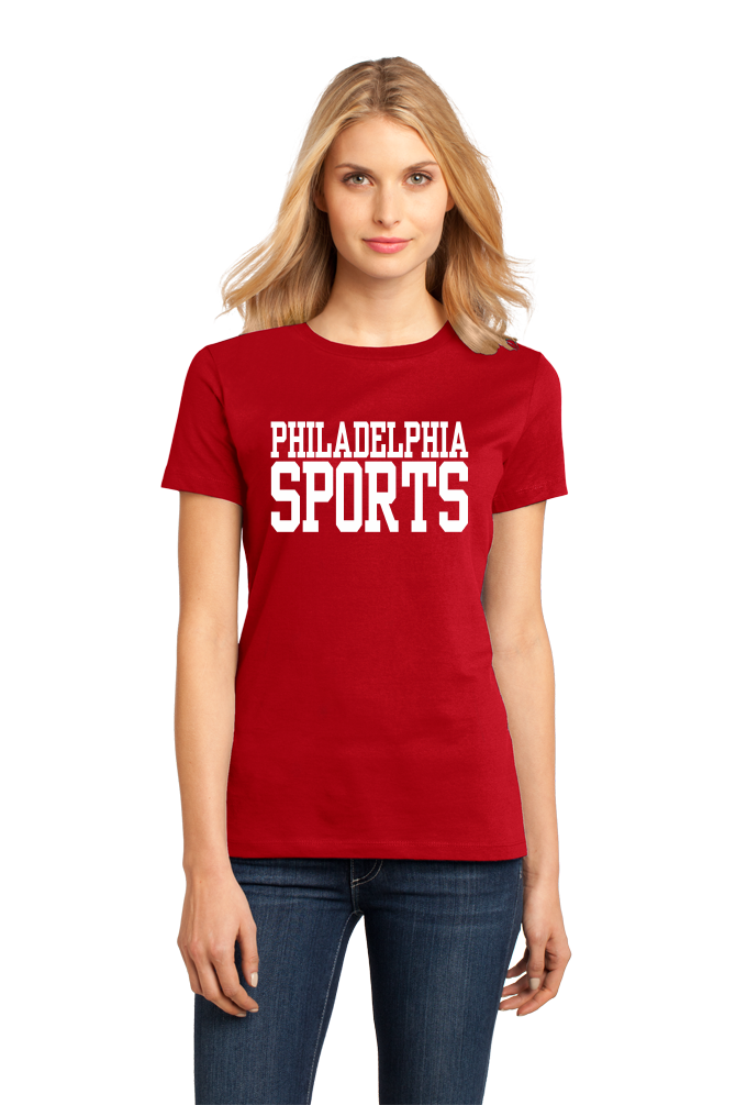 Ladies Red Philadelphia Sports - Generic Funny Sports Fan T-shirt