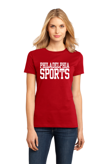 Ladies Red Philadelphia Sports - Generic Funny Sports Fan T-shirt