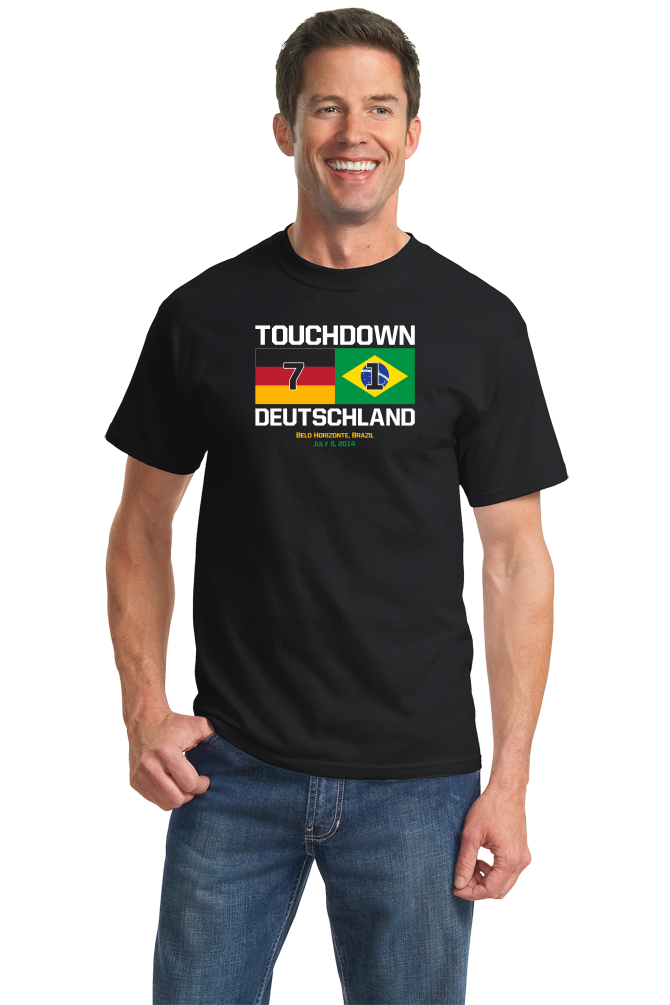 Standard Black Touchdown Deutschland - 2014 FIFA World Cup German Soccer Fan T-shirt