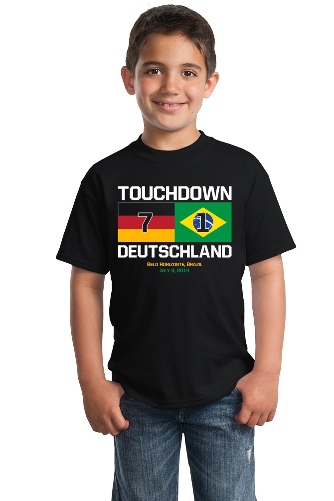 Youth Black Touchdown Deutschland - 2014 FIFA World Cup German Soccer Fan T-shirt