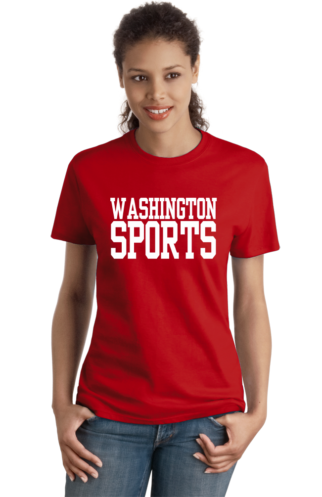 Ladies Red Washington D.C. Sports - Funny Generic Sports Fan T-shirt