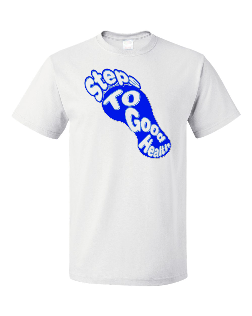 Unisex White Blue Foot Design T-shirt