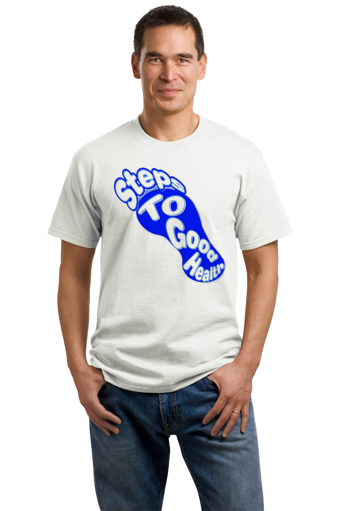 Unisex White Blue Foot Design T-shirt