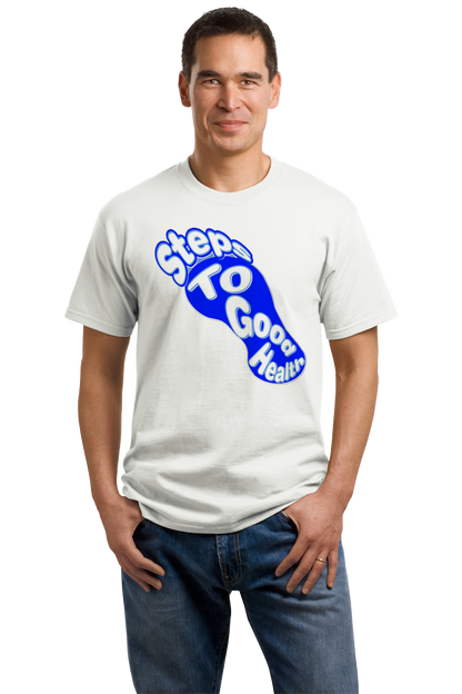 Unisex White Blue Foot Design T-shirt