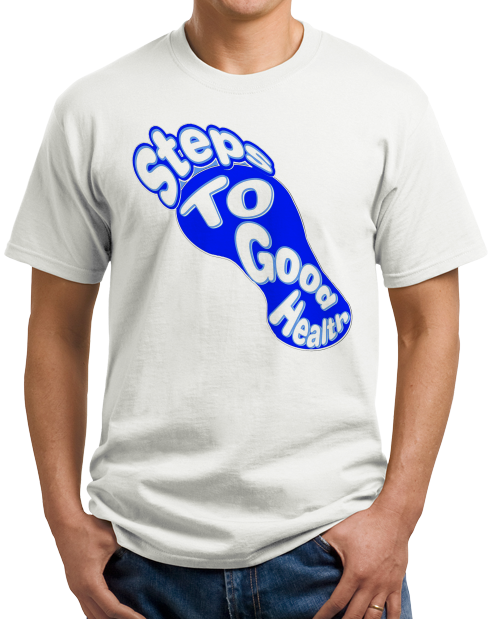 Unisex White Blue Foot Design T-shirt