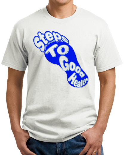 Unisex White Blue Foot Design T-shirt