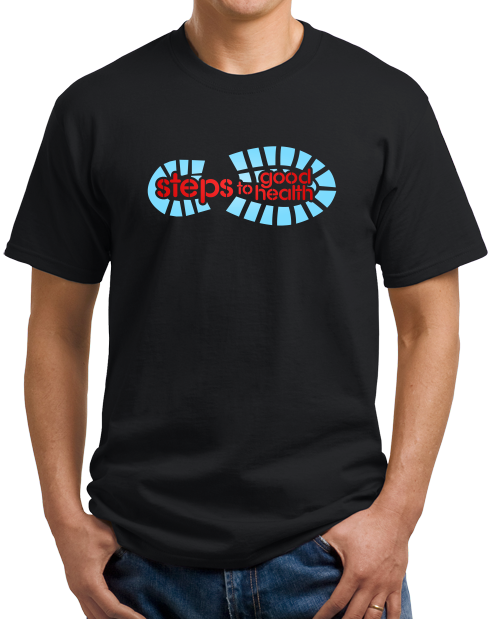 Unisex Black Footprint Logo on Black T-shirt