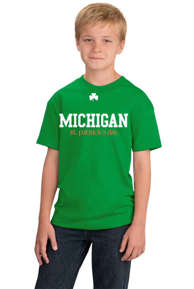 Youth Green Michigan St. Patrick's Day - Michigan Pride Drinking Party T-shirt