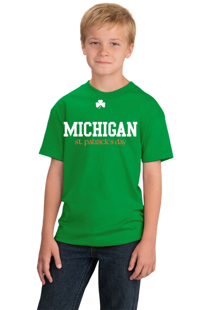 Youth Green Michigan St. Patrick's Day - Michigan Pride Drinking Party T-shirt