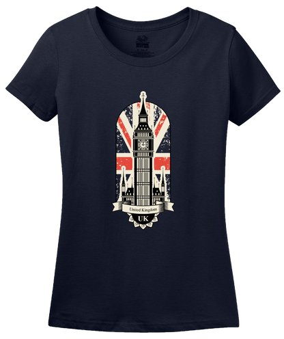 Ladies Navy Big Ben UK Love - London Anglophile British Pride Love England T-shirt