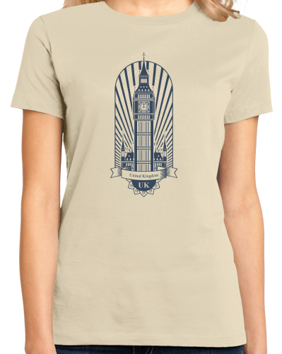 Ladies Natural Big Ben Clock Tower - UK Pride London England British Love T-shirt