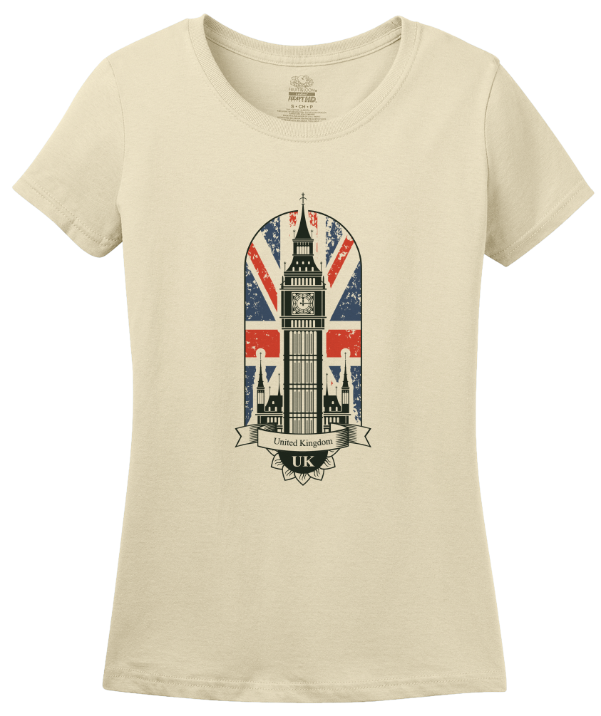 Ladies Natural Big Ben Parliament - UK Pride London England Union Jack Love T-shirt