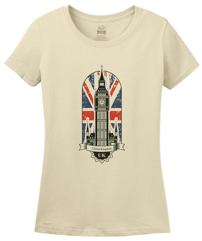 Ladies Natural Big Ben Parliament - UK Pride London England Union Jack Love T-shirt