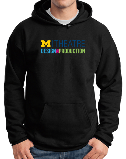 Pullover Hoodie Black D&P Outline Chest Print pullover-hoodie