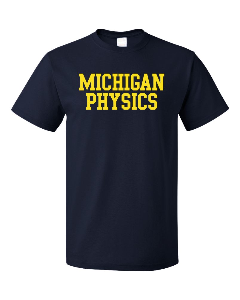 Unisex Navy Block Letter Physics Navy Tee T-shirt