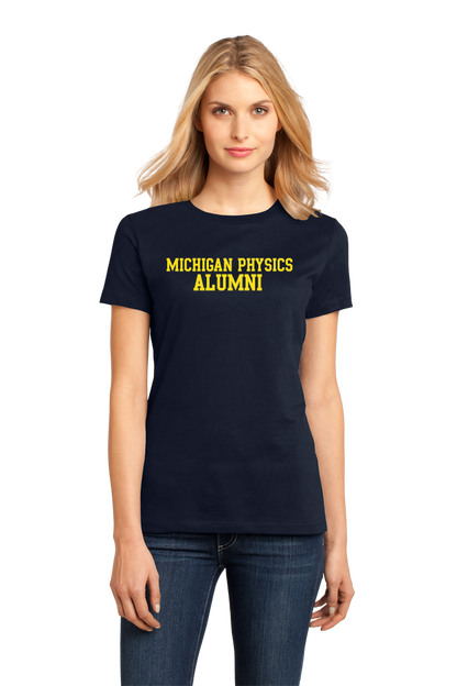 Ladies Navy UM Physics Navy Alumnus T-shirt