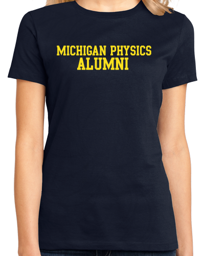 Ladies Navy UM Physics Navy Alumnus T-shirt