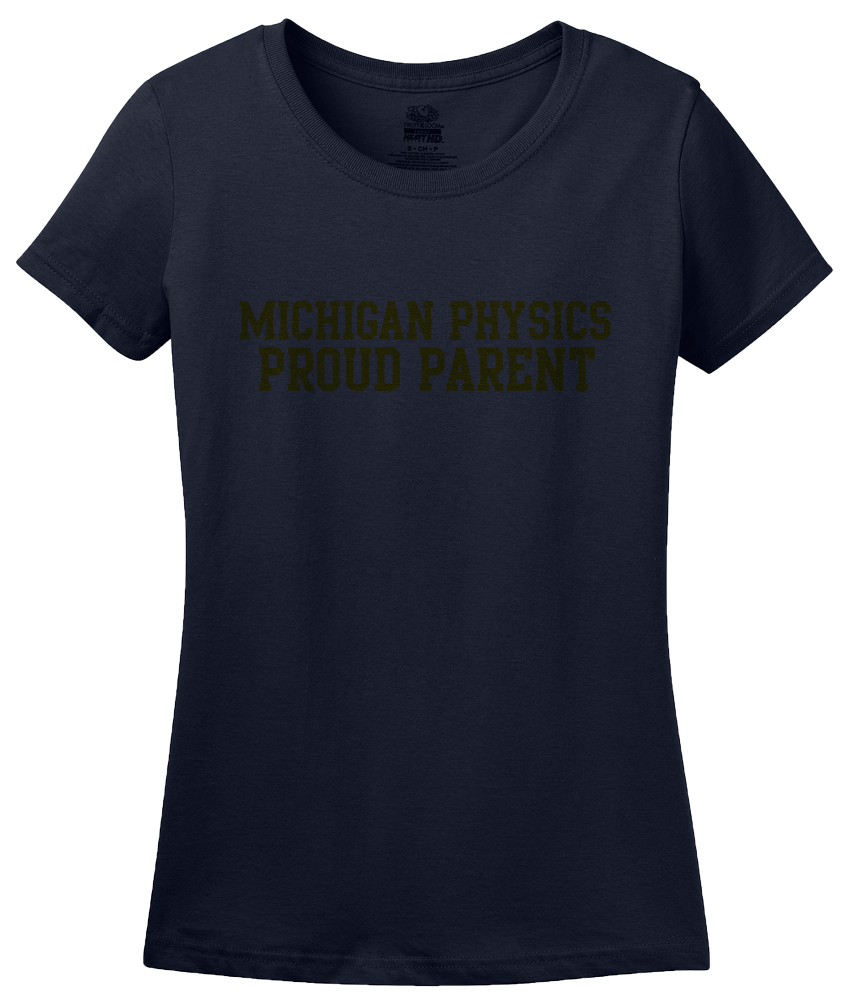 Ladies Navy Proud Parent Block Letter Navy Tee T-shirt