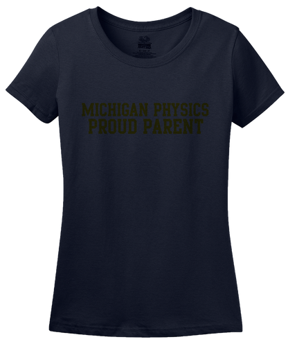 Ladies Navy Proud Parent Block Letter Navy Tee T-shirt